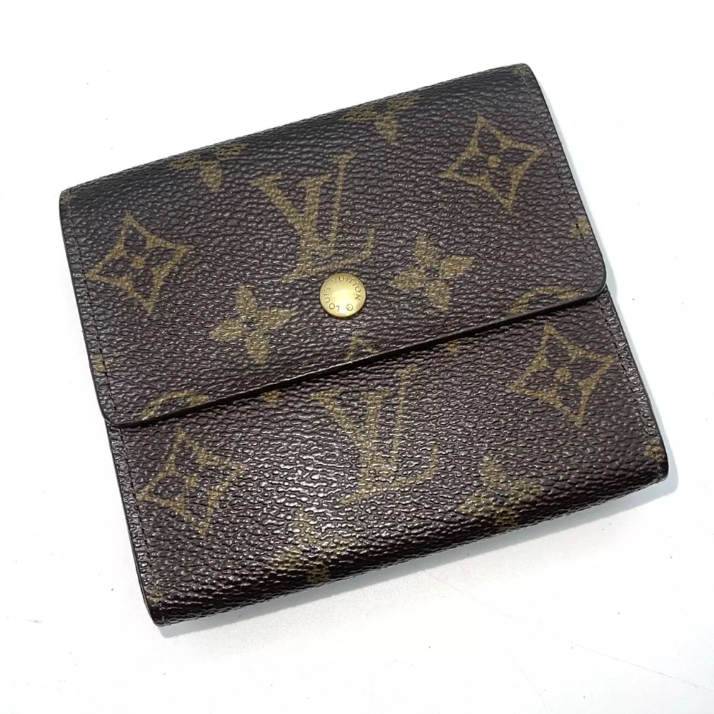 Authentic LOUIS VUITTON Monogram Portefeiulle Elise Double Snap Trifold Wallet